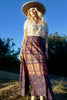 1970s indian maxi block print wrap skirt
