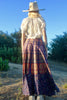 1970s indian maxi block print wrap skirt
