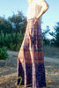 1970s indian maxi block print wrap skirt