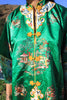 "Emerald Dreams" Mid Century hand Embroidered Chinese Silk Robe