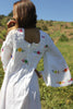 "Bohemian Wedding" Vintage Mexican Hand Embroidered Maxi Dress