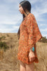 Burnt Orange 1970s Handwoven Indian Block Print Tunic Size Medium