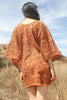 Burnt Orange 1970s Handwoven Indian Block Print Tunic Size Medium