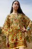 1970s Handwoven Indian Block Print Tunic Size Large Goldenrod Paisley