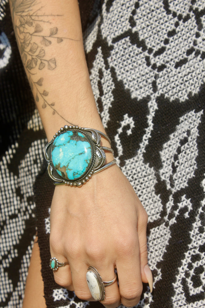 Large Vintage Navajo Turquoise Cuff Bracelet