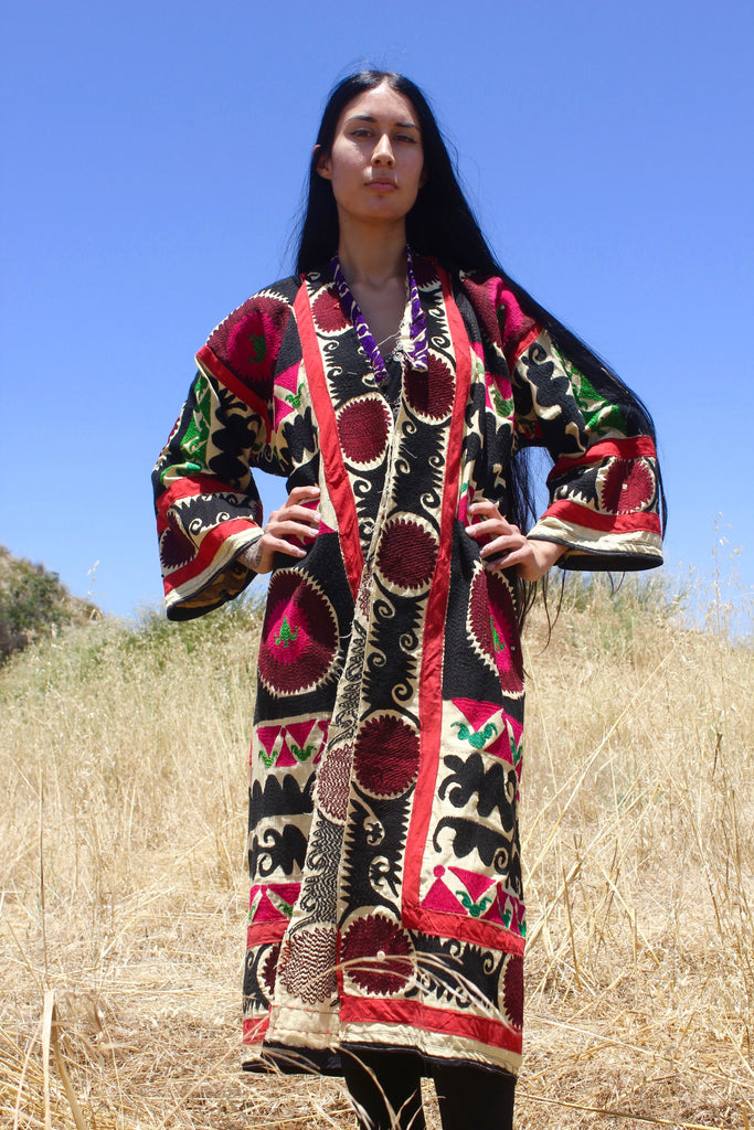 "Tribal Folk" Antique Handmade Suzani Coat/Duster