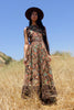 "Brownsville Girl" 1970s indian block print pinafore smock dress