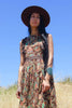 "Brownsville Girl" 1970s indian block print pinafore smock dress