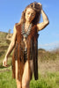 "Woodstock Fringe" RARE 1960s Chocolate Suede Extra Long Fringe Vest