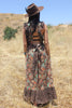 "Brownsville Girl" 1970s indian block print pinafore smock dress
