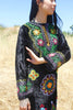 "Sister of the Moon" Black Velvet Embroidered Kaftan