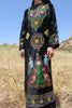 "Sister of the Moon" Black Velvet Embroidered Kaftan