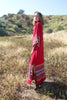 "Scarlet Guatemalan" Vintage Hand Woven Guatemalan Maxi Dress