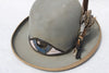 Original Custom Order "Eye-Conic" Hand Embroidered Lone Hawk Hat