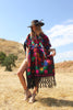"Cosmic Peacocks" Vintage Hand Embroidered Poncho