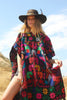 "Cosmic Peacocks" Vintage Hand Embroidered Poncho