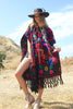 "Cosmic Peacocks" Vintage Hand Embroidered Poncho
