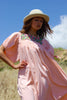 Peach Oaxacan Hand Embroidered Dress