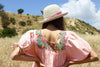 Peach Oaxacan Hand Embroidered Dress