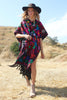"Cosmic Peacocks" Vintage Hand Embroidered Poncho
