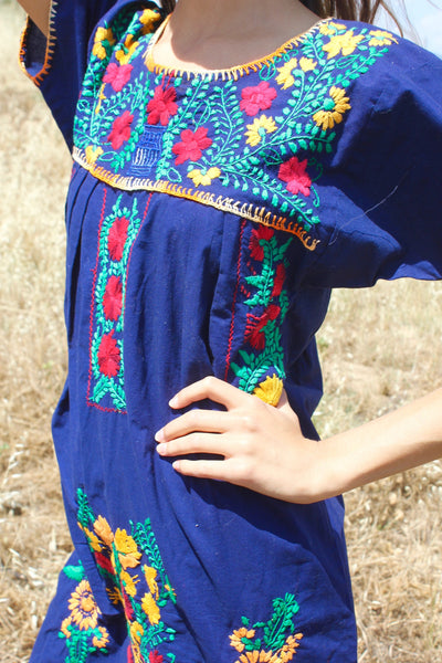 Pretty Pretty Vintage Mexican hand Embroidered Dress