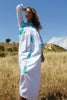 Vintage Oaxacan Maxi Dress Jade Hand Embroidery