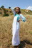 Vintage Oaxacan Maxi Dress Jade Hand Embroidery