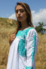 Vintage Oaxacan Maxi Dress Jade Hand Embroidery