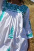 Vintage Oaxacan Maxi Dress Jade Hand Embroidery