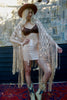 Antique "Boho Queen"  1920s EraSilk Ribbon Shawl with Long Fringe