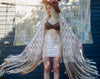 Antique "Boho Queen"  1920s EraSilk Ribbon Shawl with Long Fringe
