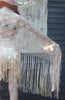 Antique "Boho Queen"  1920s EraSilk Ribbon Shawl with Long Fringe