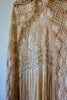 Antique "Boho Queen"  1920s EraSilk Ribbon Shawl with Long Fringe