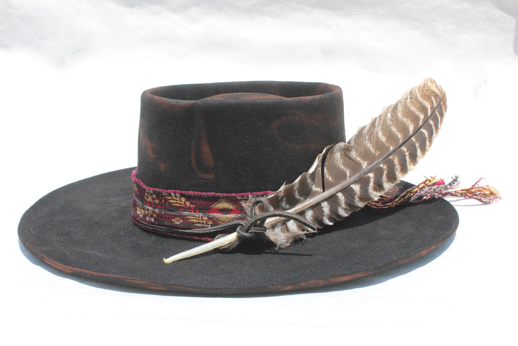 "Bedouin Telecope" One of a Kind Lone Hawk Hat