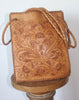 "Lily of the Valley" 1960s Hand Tooled Leather Purse