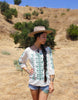 1970s Natural Gauzy Cotton Hand Embroidered Folk Peasant Blouse