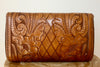 Western 1940s / 50s Hand Tooled Petite Leather Clutch