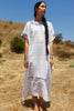 1970s Folk Art Handwoven Mexican Maxi Dress