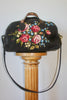 Honeywood Original "Gypsy Overnighter" Bag Antique Needlepoint Carpet Bag Elk Hide