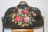 Honeywood Original "Gypsy Overnighter" Bag Antique Needlepoint Carpet Bag Elk Hide