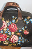 Honeywood Original "Gypsy Overnighter" Bag Antique Needlepoint Carpet Bag Elk Hide