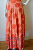 1970s Sun-kissed Orange Cotton Block Print Wrap skirt
