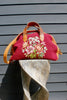 Honeywood Original Antique Needlepoint Overnighter Bag Elk Hide