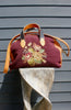 Honeywood Original Handmade Overnighter Bag Antique Needlepoint Elk Hide