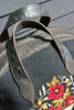 Honeywood Original Antique Poppy Needlepoint Overnighter Bag Elk Hide