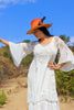 SALE A Honeywood Exclusive Handmade Antique Crochet and Cotton Gauze Maxi Dress S/M