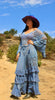 A Honeywood Exclusive Handmade Indigo Antique Crochet and Gauze XL Maxi Dress XL