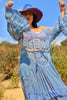 A Honeywood Exclusive Handmade Indigo Antique Crochet and Gauze XL Maxi Dress XL