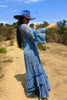 A Honeywood Exclusive Handmade Indigo Antique Crochet and Gauze XL Maxi Dress XL