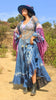 A Honeywood Exclusive Handmade Indigo Antique Crochet and Gauze Large Maxi Dress Large